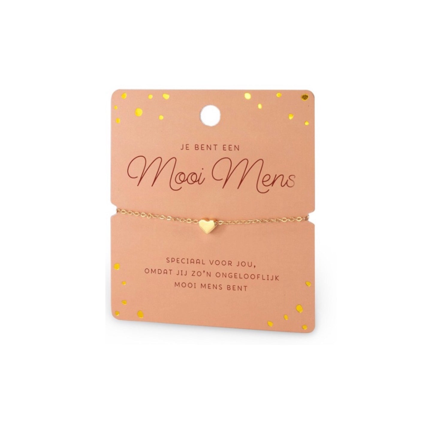 Geluksarmbandje - mooi mens - goudkleurig