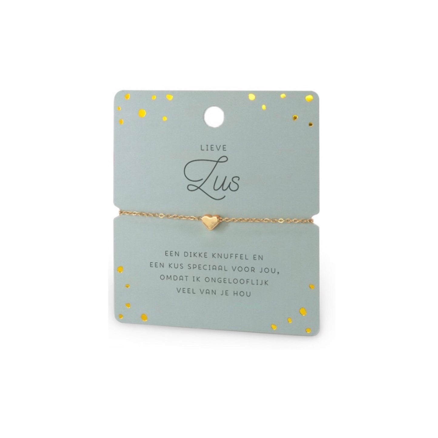 Geluksarmbandje - lieve zus - goudkleurig