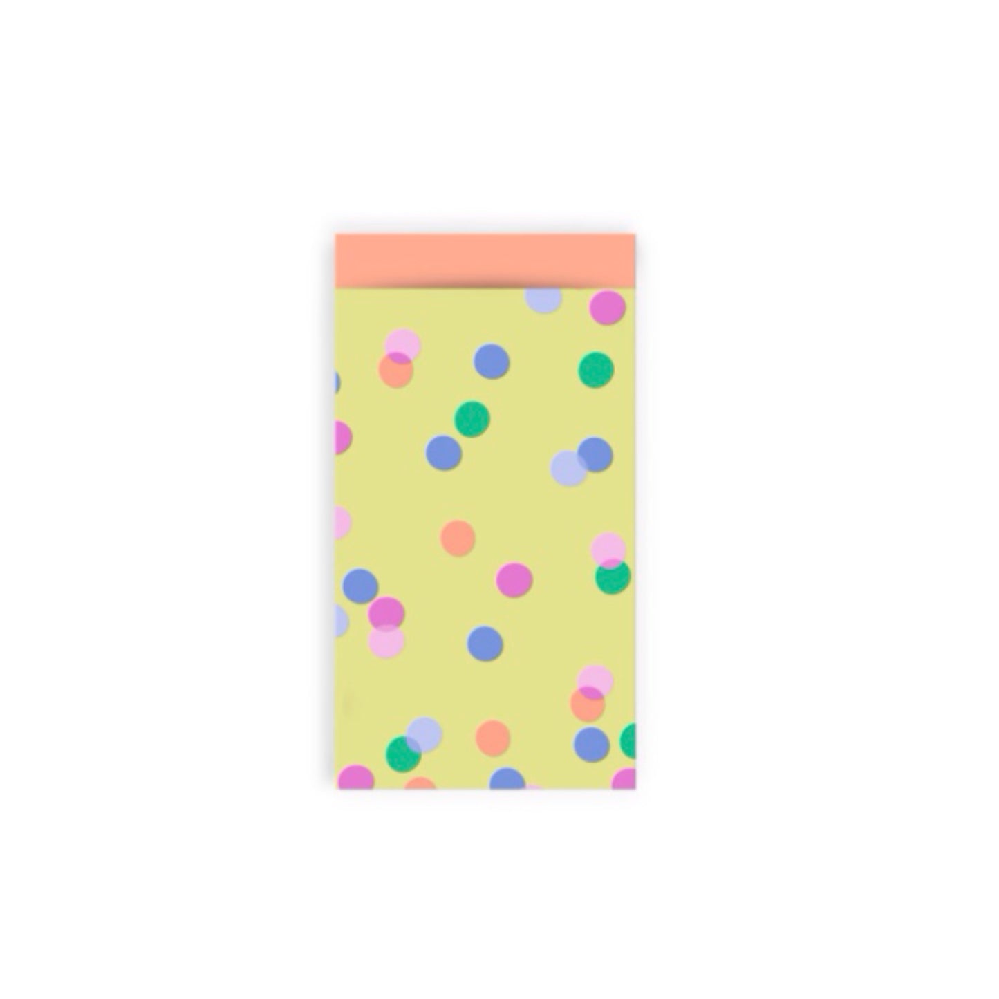 Cadeauzakjes - confetti - geel - 7x13 cm - 5 stuks