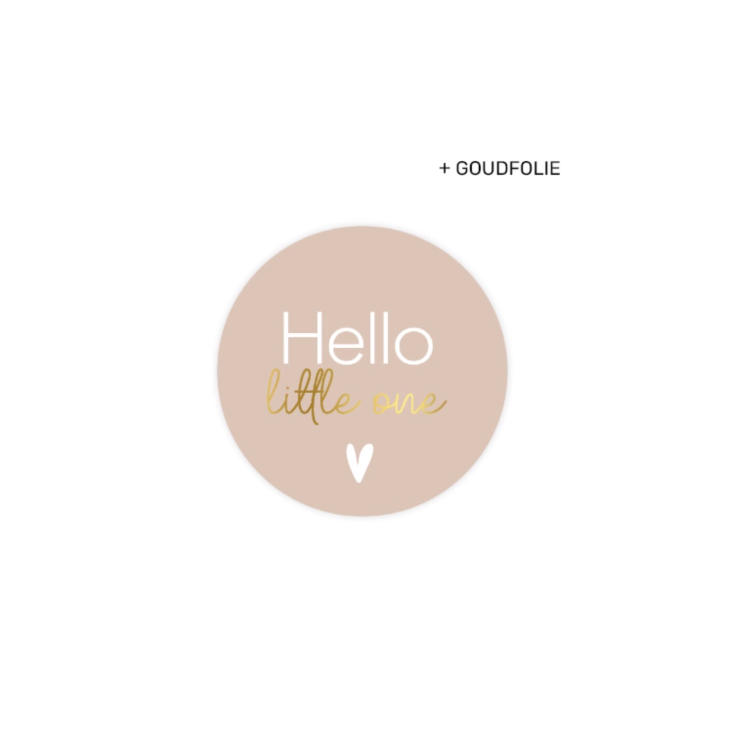 Cadeaustickers - hello little one - beige - 10 stuks