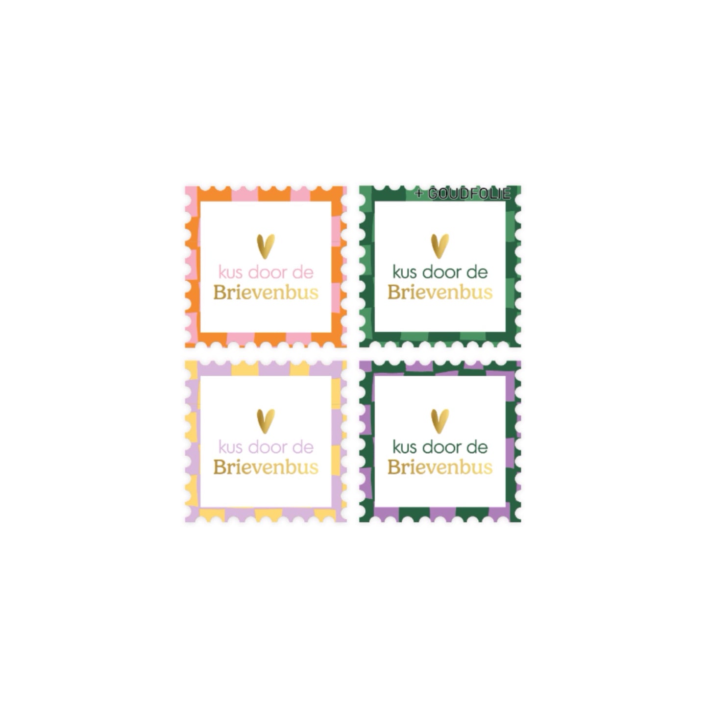 Cadeaustickers - kus door de brievenbus - meerkleurig - 8 stuks