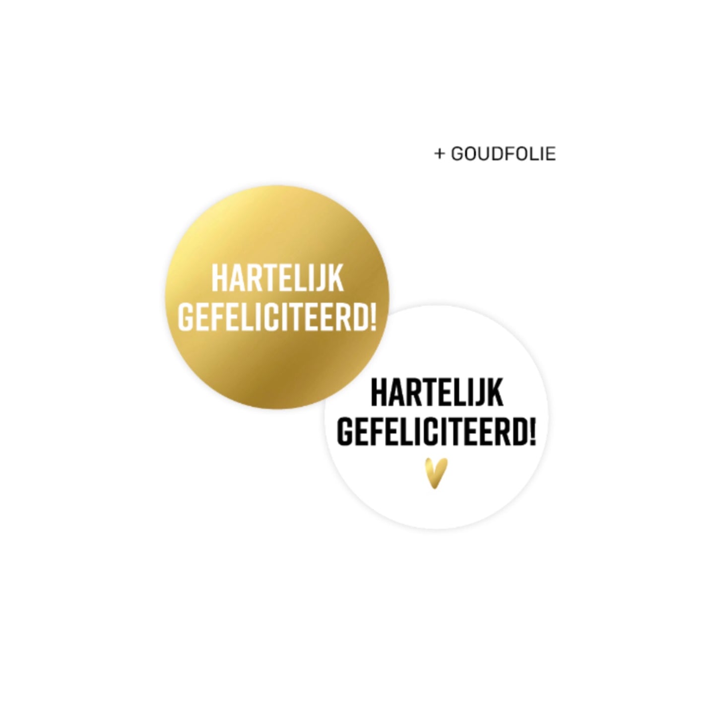 Cadeaustickers - hartelijk gefeliciteerd - goud/wit - 10 stuks