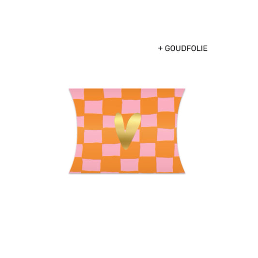 Gondeldoosje - hartje - oranje/roze