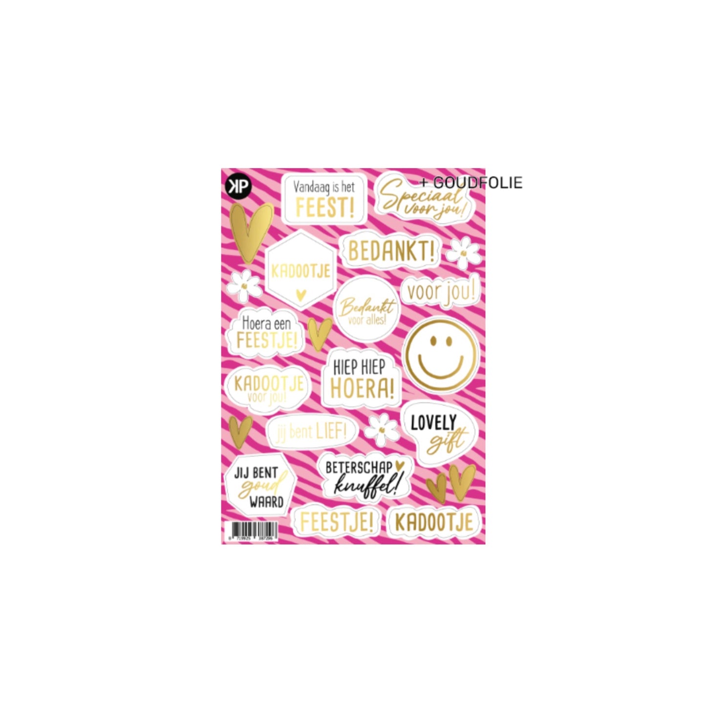 Stickervel - roze - A5