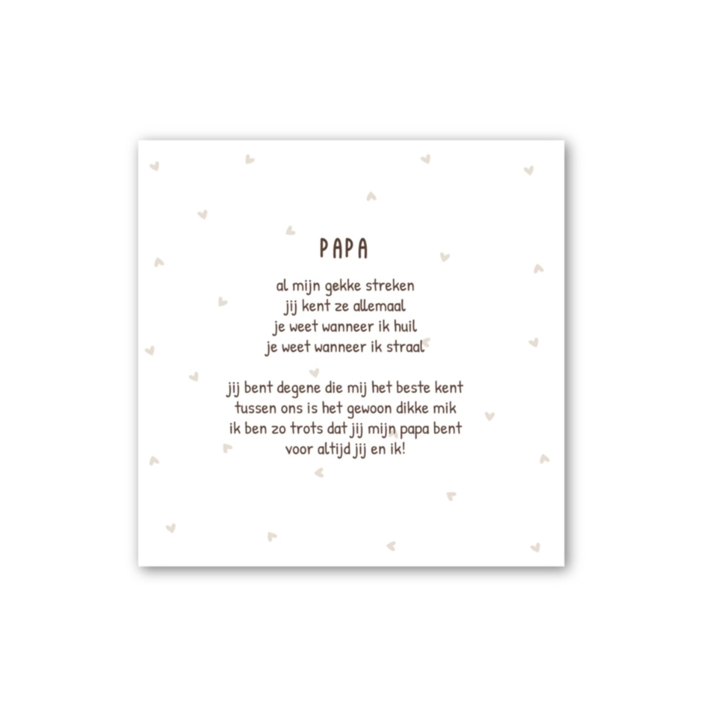 Forex tegeltje - papa - 12,5 x 12,5 cm