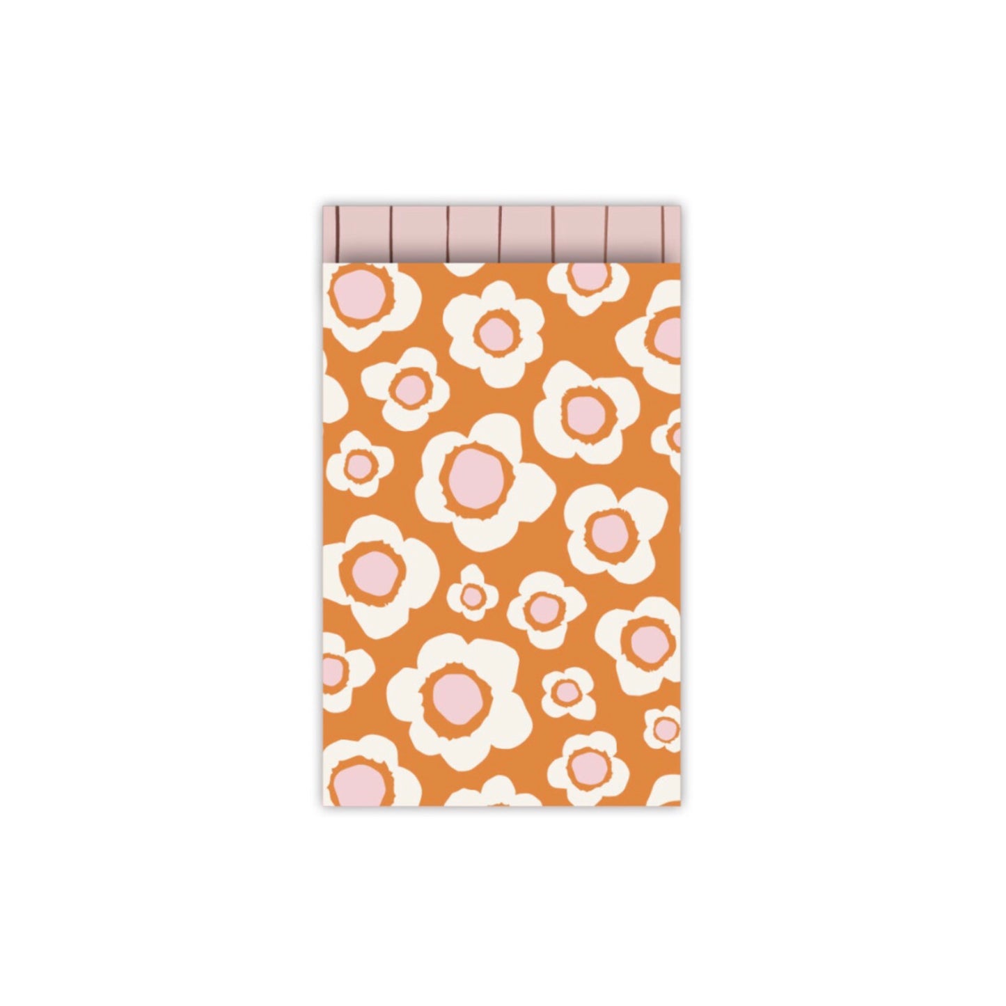 Cadeauzakjes - retro flowers - oranje - 12x19 cm - 5 stuks