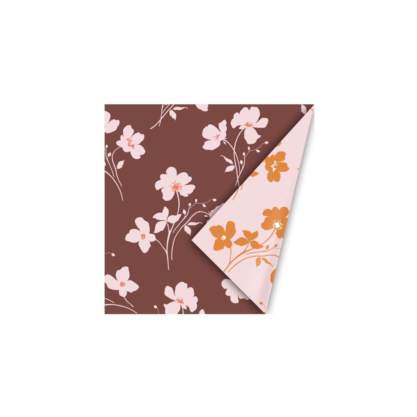 Cadeaupapier - classic flowers - donkerrood - 30x200 cm