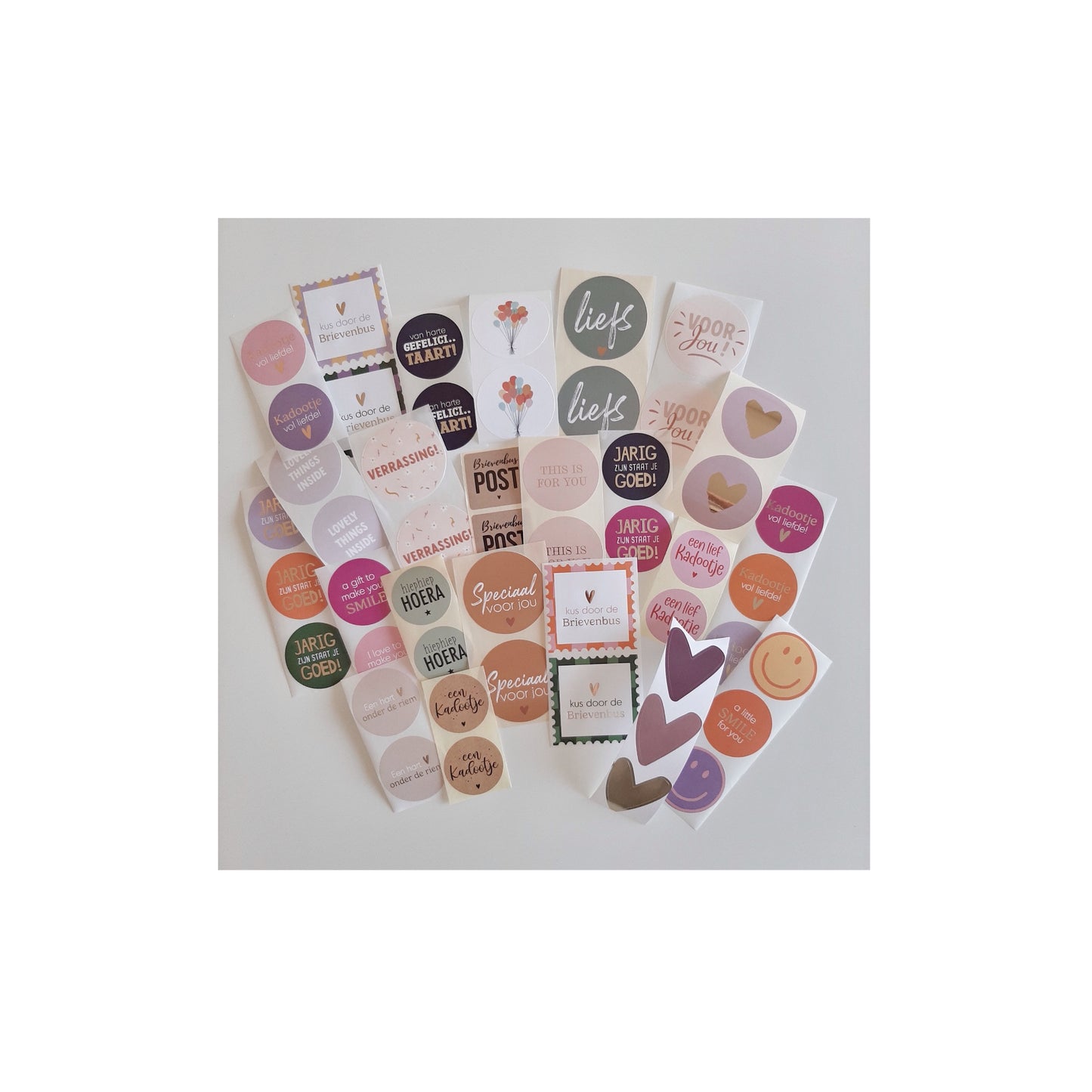 Stickermix - gekleurd - 50 cadeaustickers