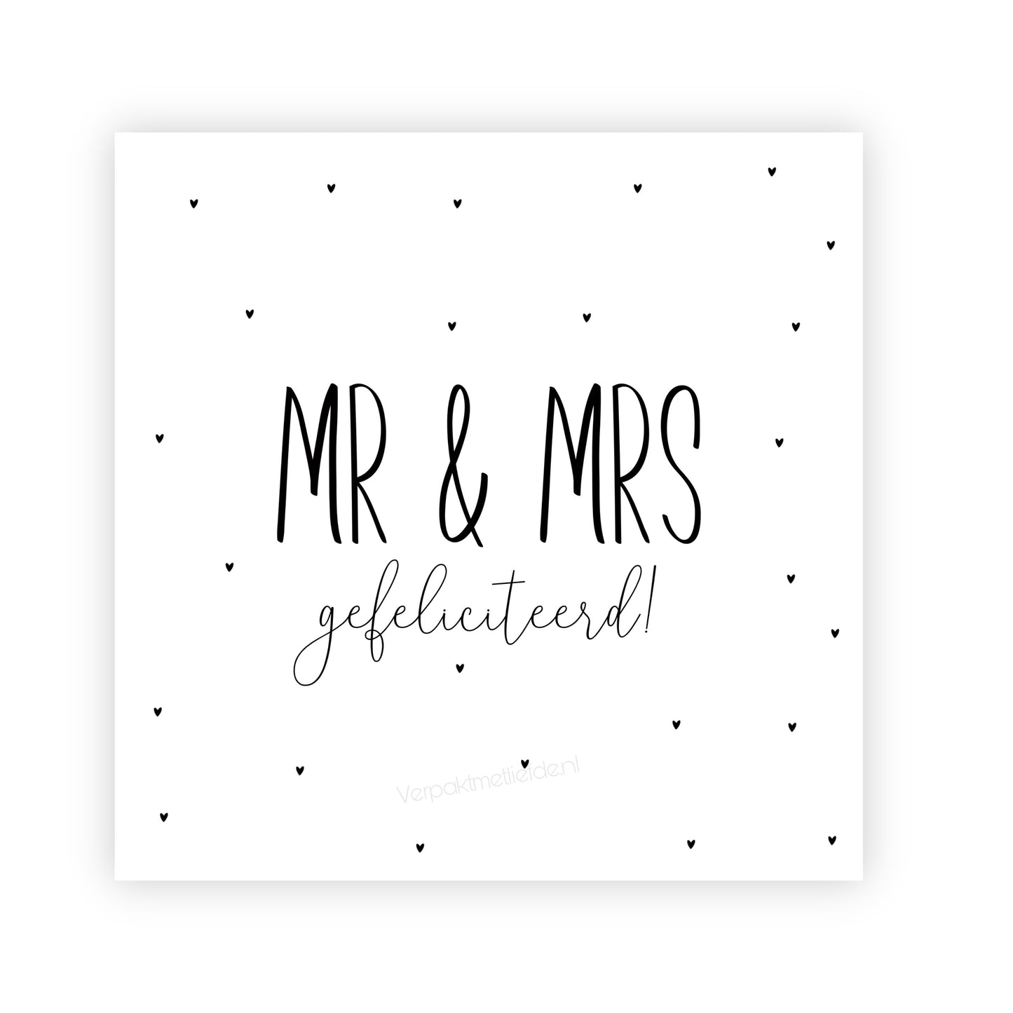 Dubbele kaart | mr & mrs gefeliciteerd