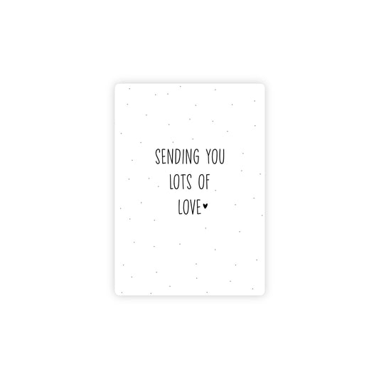 Ansichtkaart - sending you lots of love - zwart/wit - A6