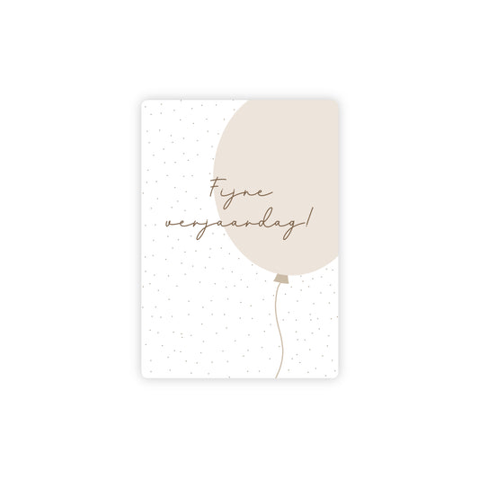 Ansichtkaart - fijne verjaardag - beige/bruin - A6