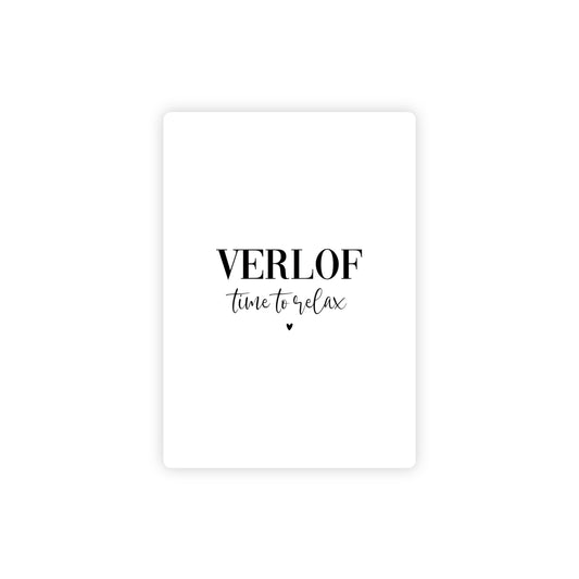 Ansichtkaart - verlof, time to relax - zwart/wit - A6