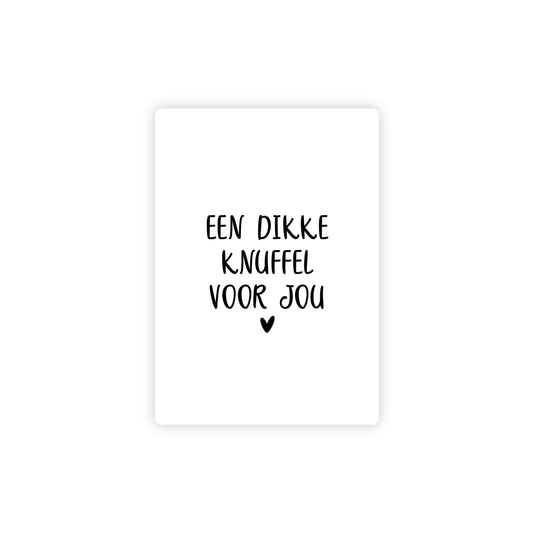 Ansichtkaart - een dikke knuffel voor jou - zwart/wit - A6