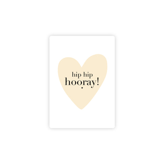Ansichtkaart - hip hip hooray - beige - A6