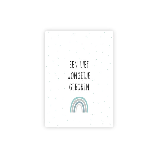 Ansichtkaart - een lief jongetje geboren - blauw - A6