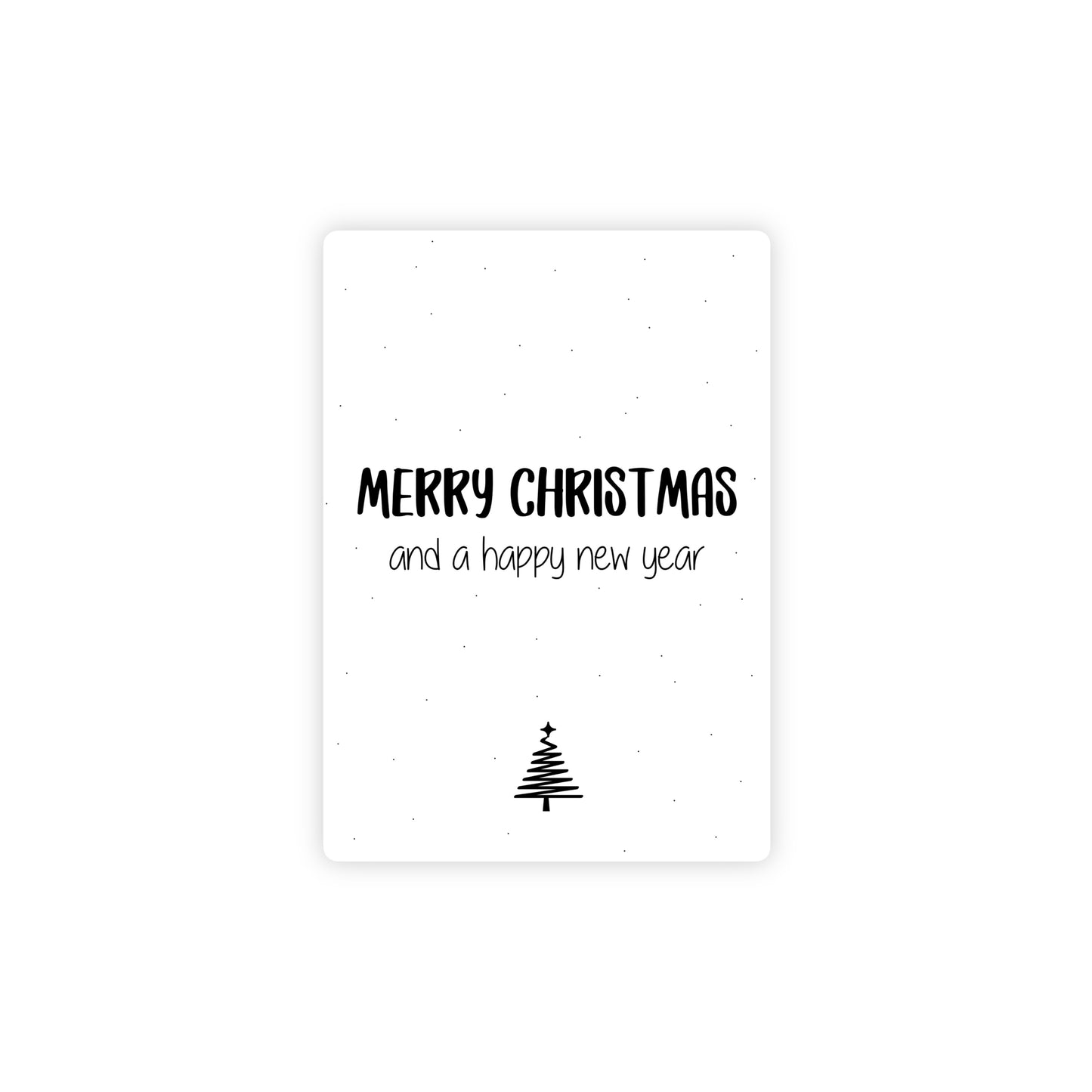 Kerstkaart - merry christmas - zwart/wit - A6