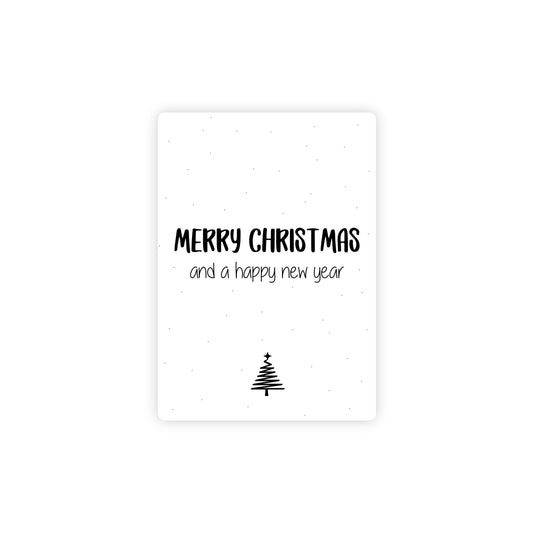Kerstkaart - merry christmas - zwart/wit - A6