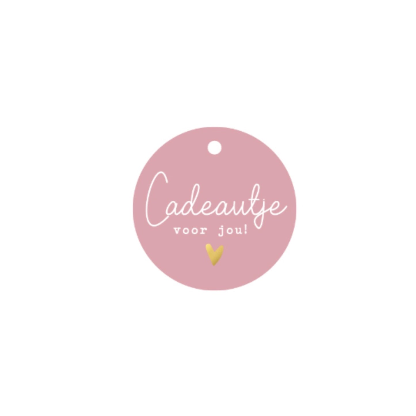 Cadeaulabel - cadeautje voor jou - roze - 6 cm