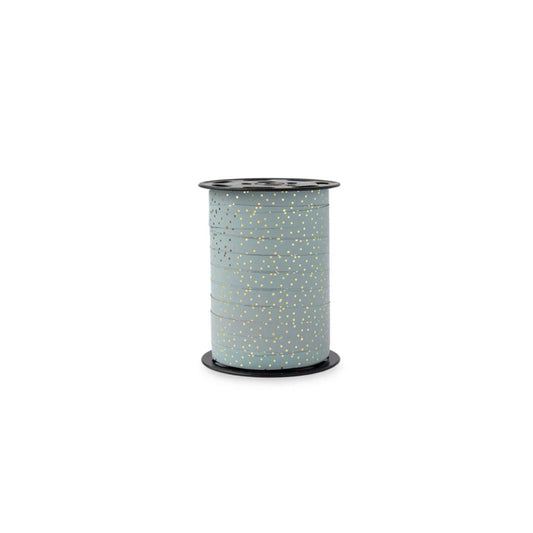 Krullint - dots - blauw - 5 meter