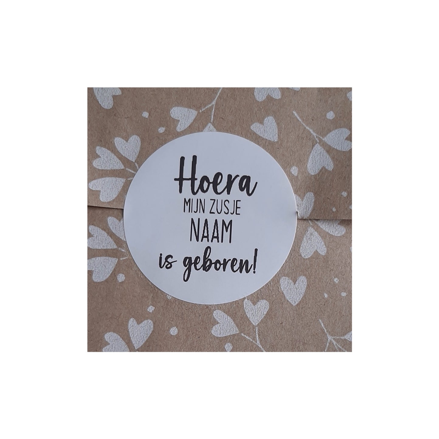 Gepersonaliseerde stickers - hoera mijn zusje is geboren - per stuk