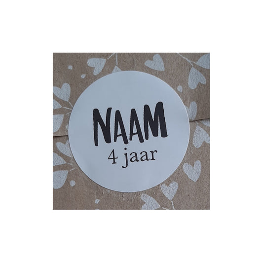 Gepersonaliseerde stickers - naam + leeftijd - per stuk