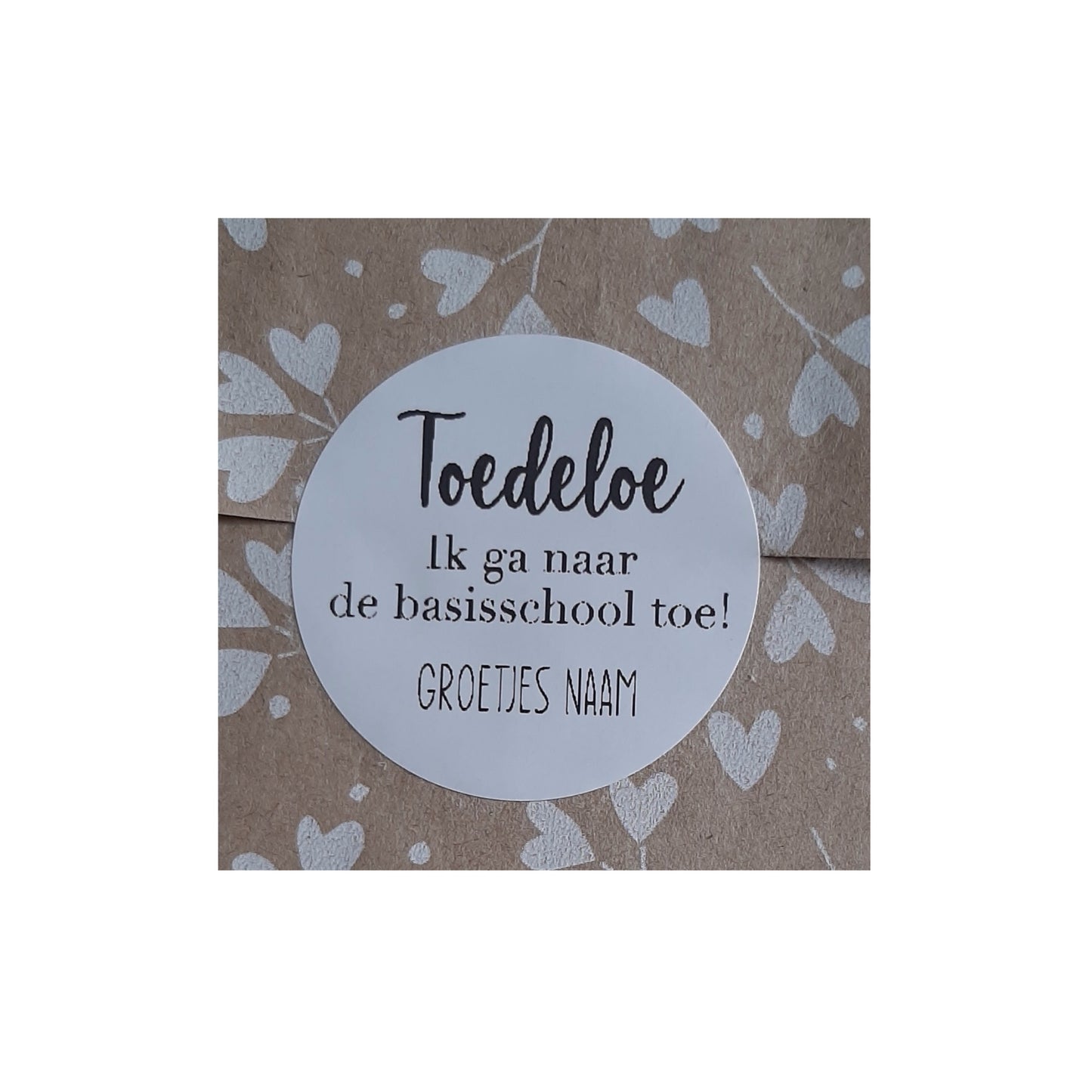 Gepersonaliseerde stickers - toedeloe, ik ga naar de basisschool toe - per stuk