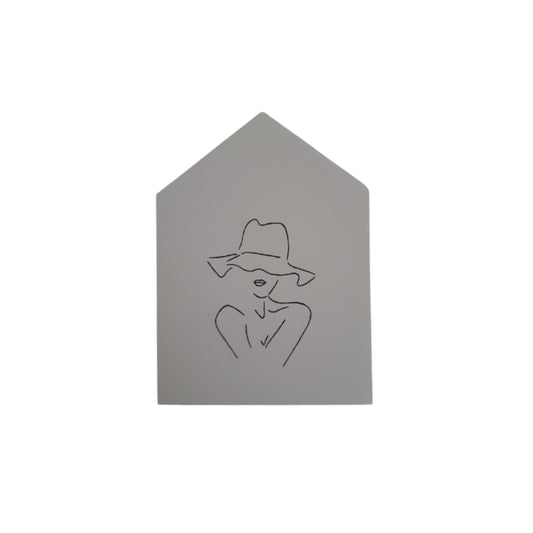 Forex huisje - lijntekening vrouw - zwart/wit