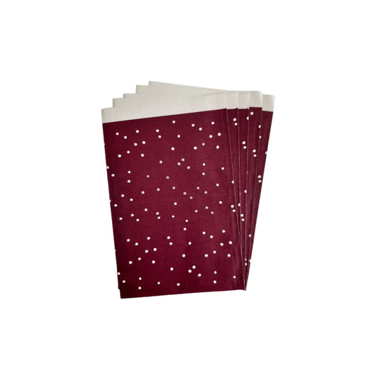 Cadeauzakjes - paars met witte stipjes - 17x25 cm - 5 stuks