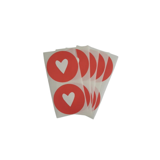 Cadeaustickers - hart - 10 stuks