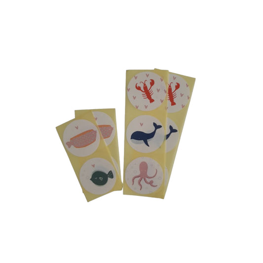 Cadeaustickers - zeedieren - 10 stuks