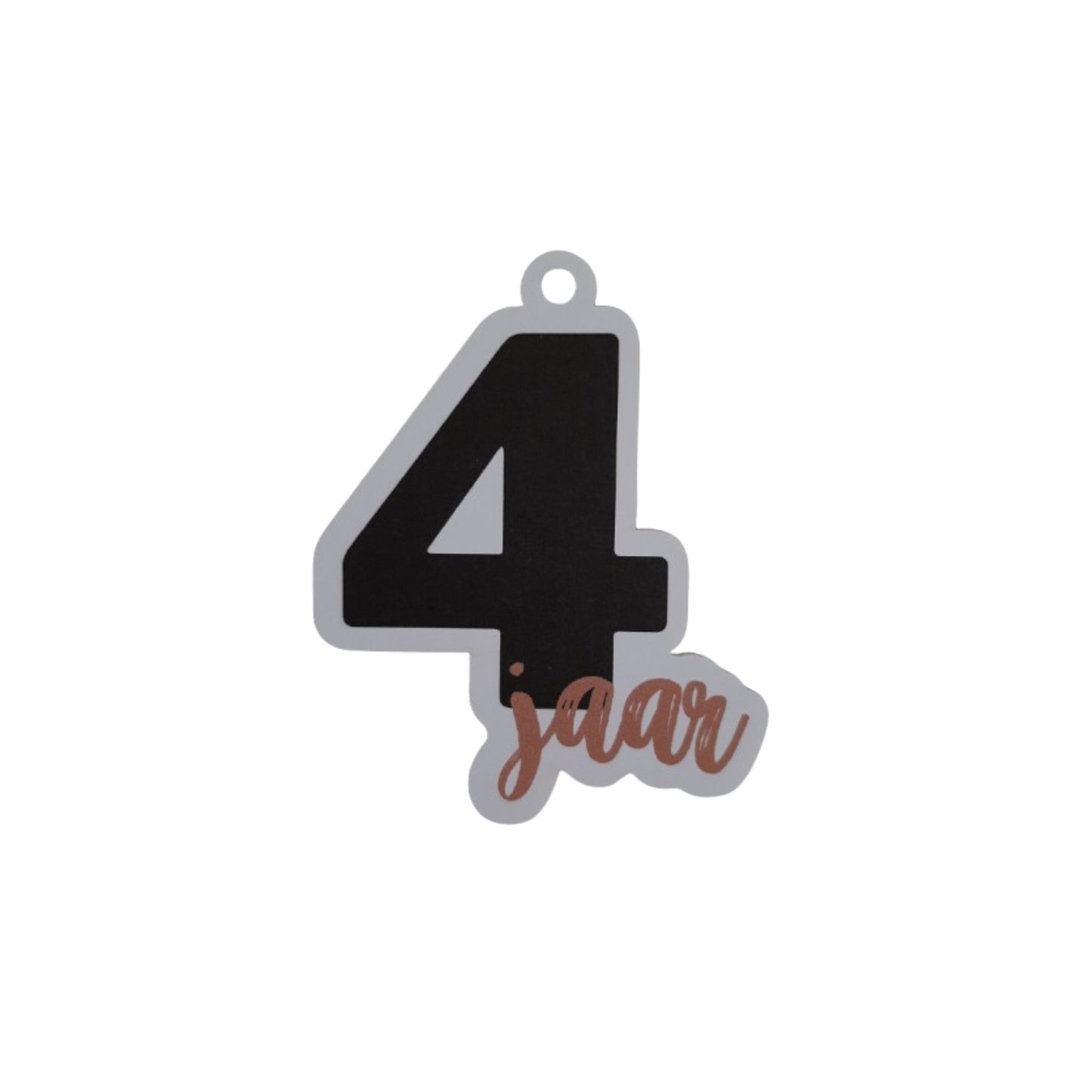 Cadeaulabel - 4 jaar (bruin)