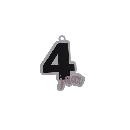 Cadeaulabel - 4 jaar (roze)