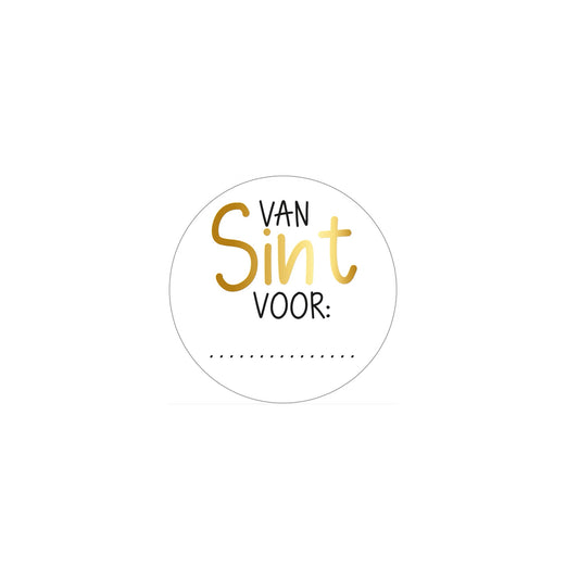Cadeaustickers - van sint, voor… - wit - 10 stuks