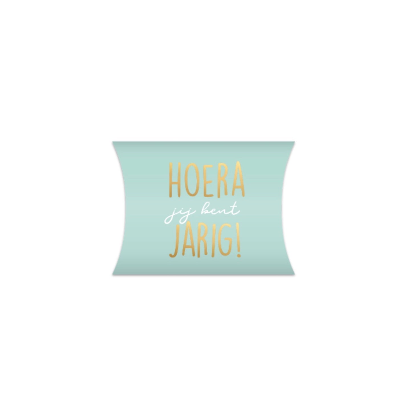 Gondeldoosje - hoera jij bent jarig - mint/goud