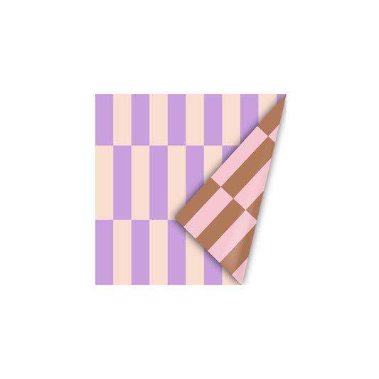 Cadeaupapier - colorblocking - lila/natural - 30x200 cm
