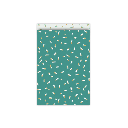 Cadeauzakjes - colorful confetti - petrol - 17x25 cm - 5 stuks