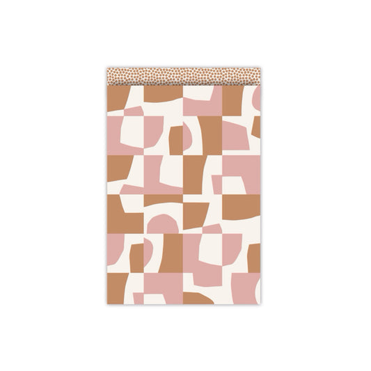 Cadeauzakjes - mosaic - oudroze/bruin - 17x25 cm - 5 stuks