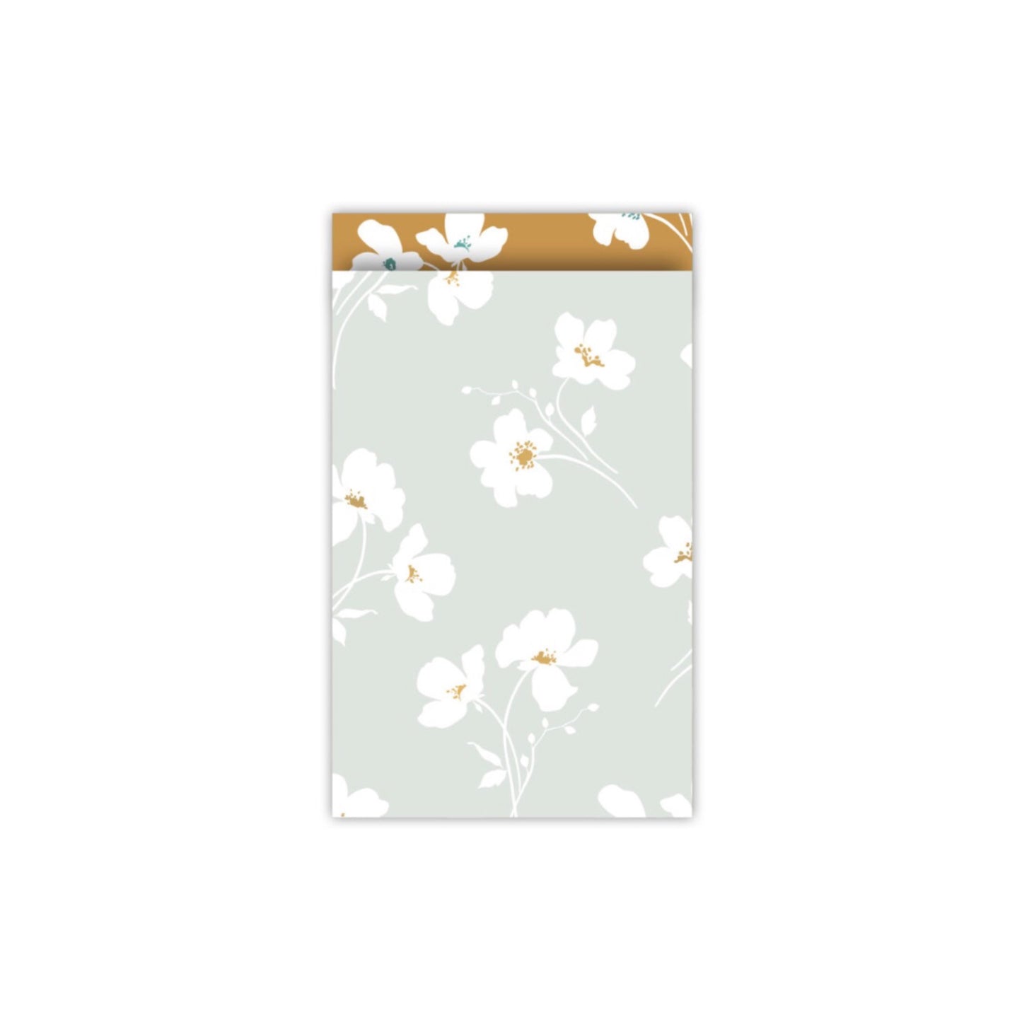 Cadeauzakjes - classic flowers - lichtblauw - 12x19 cm - 5 stuks