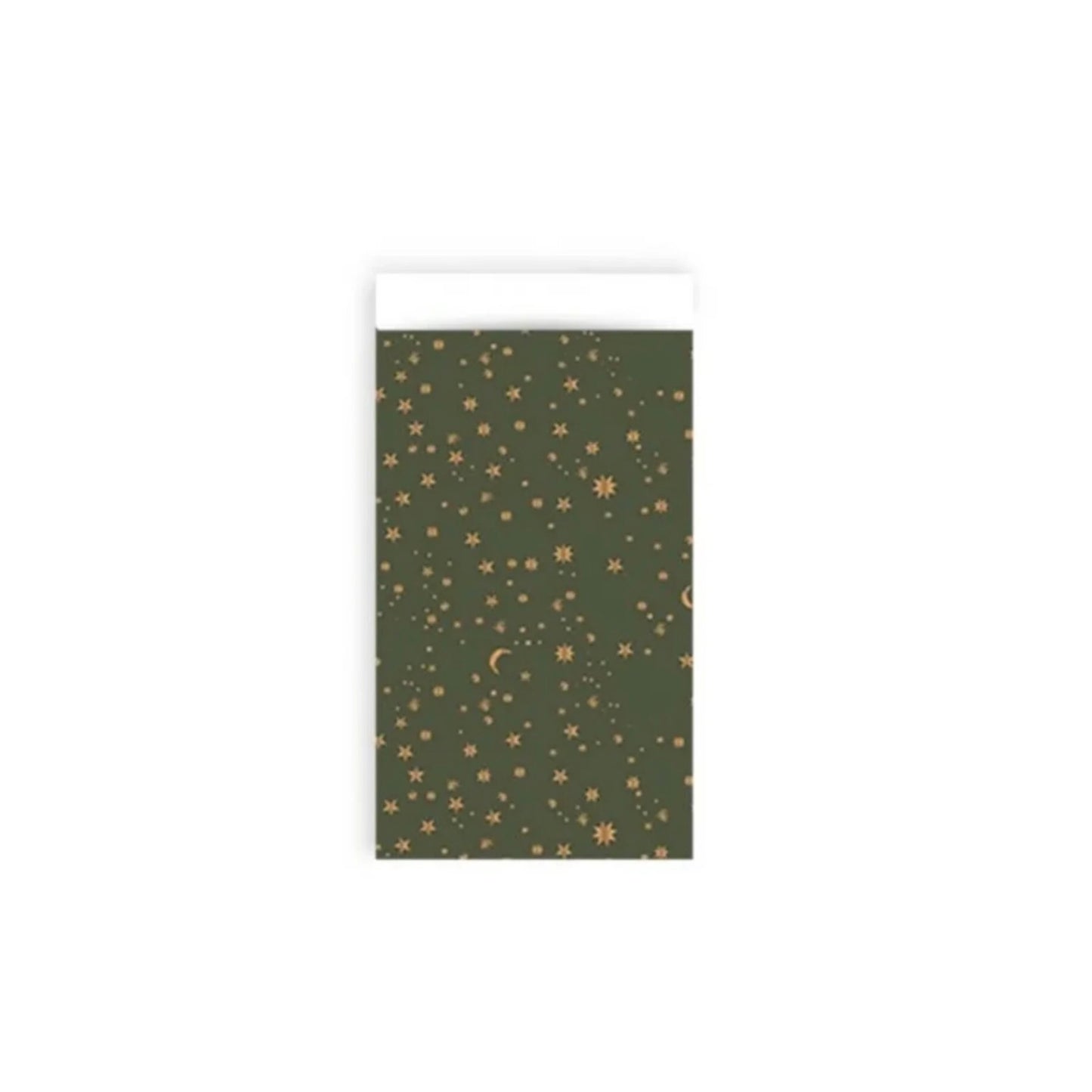 Cadeauzakjes - little stars - groen/goud - 7x13 cm - 5 stuks