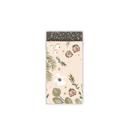 Cadeauzakjes - christmas flowers - natural - 7x13 cm - 5 stuks