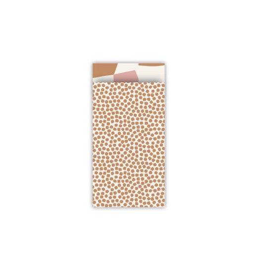 Cadeauzakjes - cozy cubes - bruin - 7x13 cm - 5 stuks