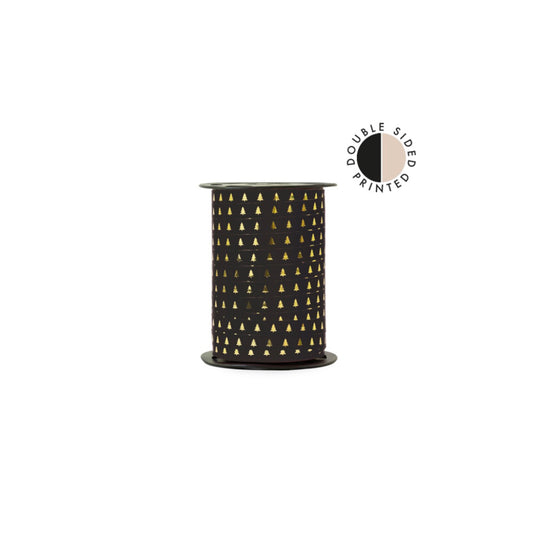 Krullint - kerstboompjes - zwart/goud - 5 meter