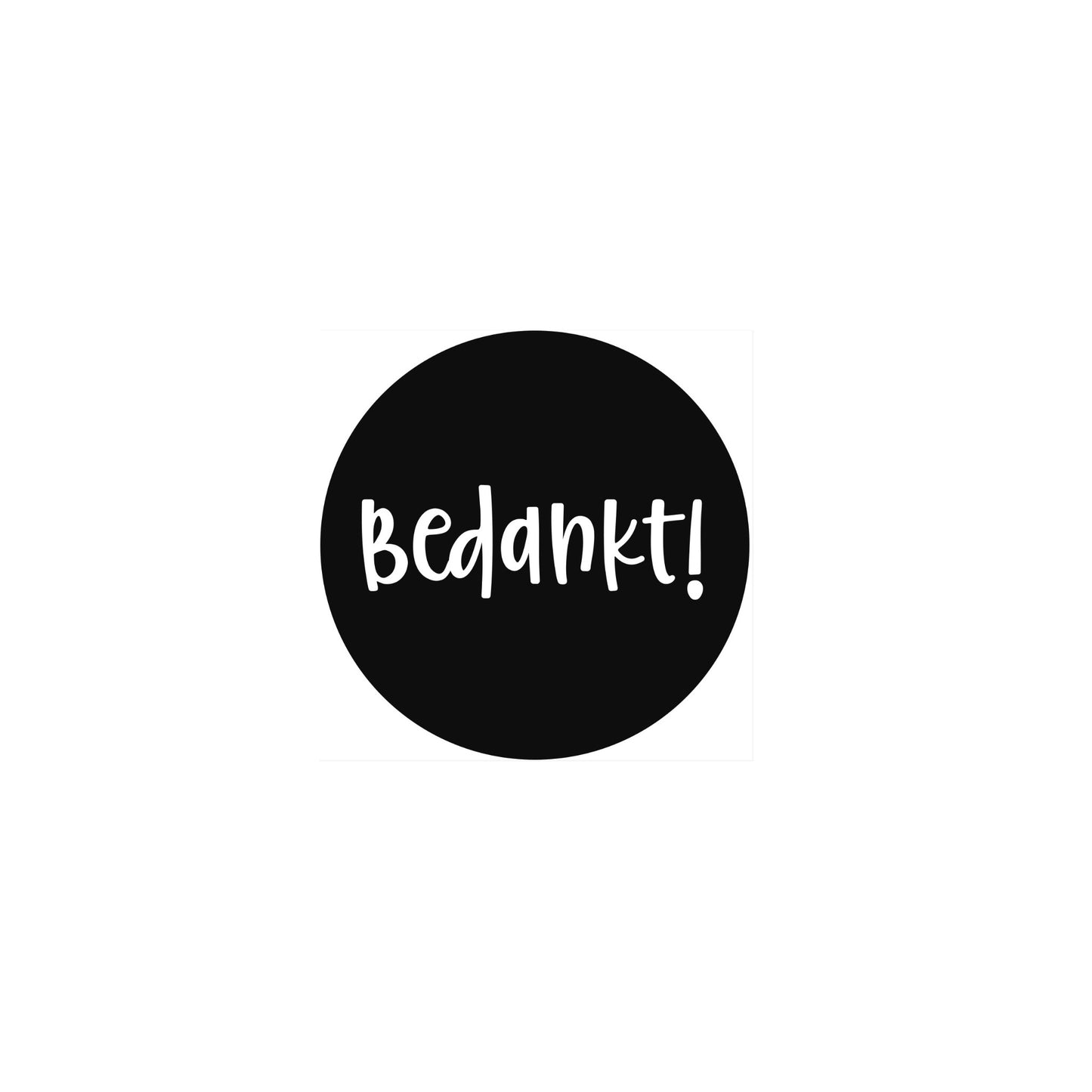 Cadeaustickers - bedankt - zwart - 5 cm - 10 stuks
