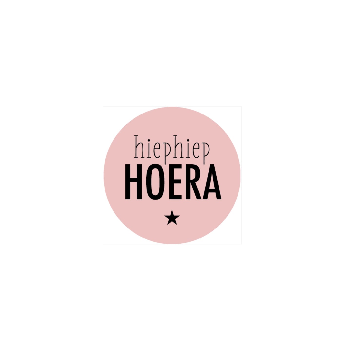 Cadeaustickers - hiep hiep hoera - roze - 3,5 cm - 10 stuks
