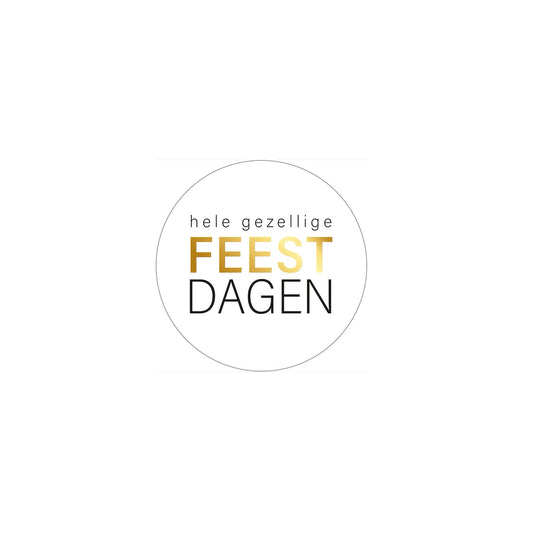 Cadeaustickers - hele gezellige feestdagen - wit - 5 cm - 10 stuks