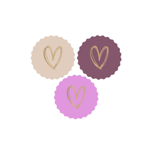 Cadeaustickers - hearts - nude - 5,5 cm - 9 stuks