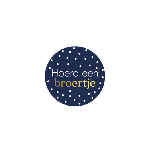 Cadeaustickers - hoera een broertje - blauw - 4 cm - 10 stuks