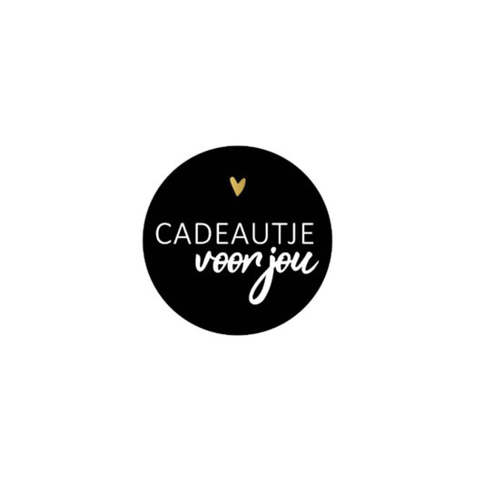 Cadeaustickers - cadeautje voor jou - zwart - 4 cm - 10 stuks