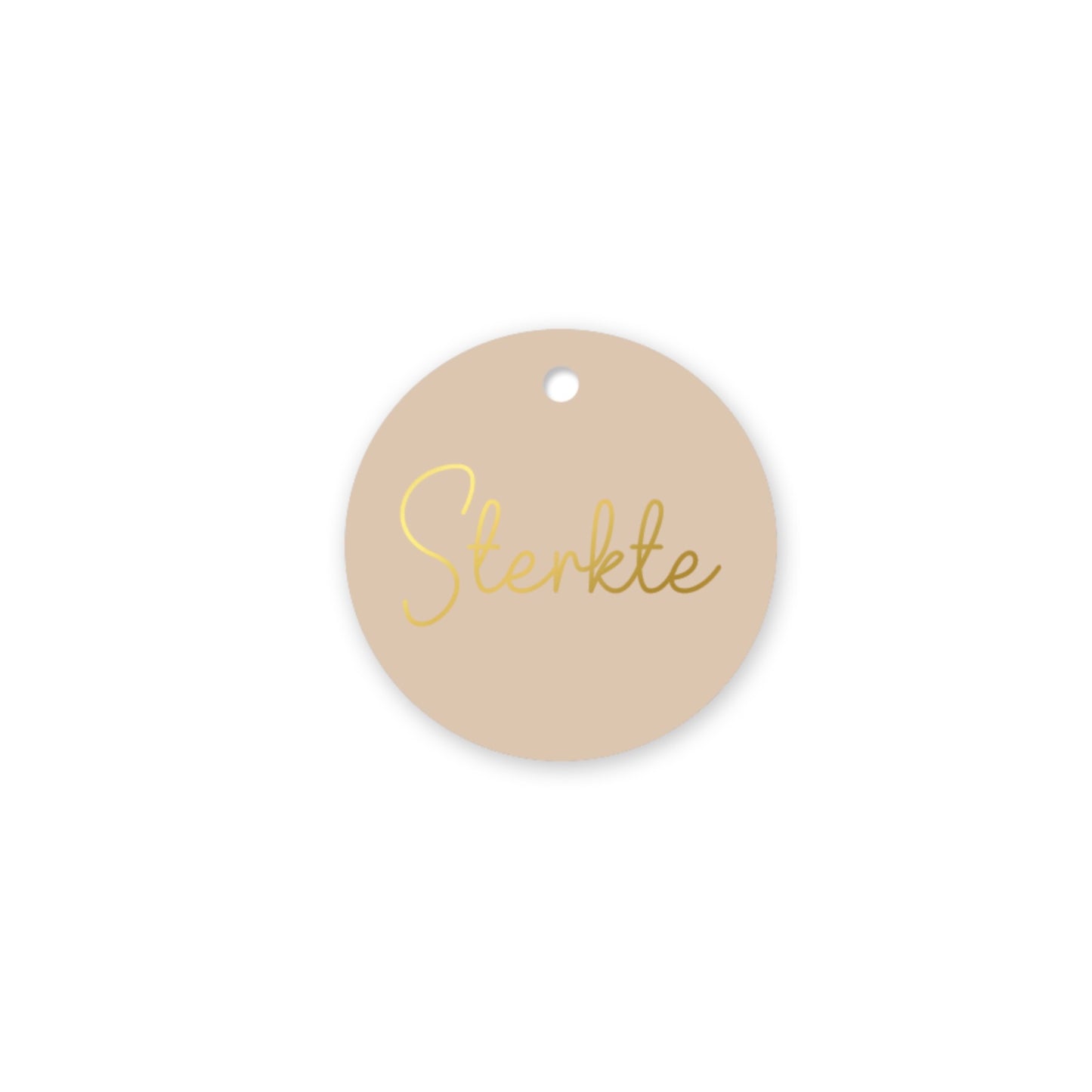 Cadeaulabel - sterkte - beige - 6 cm