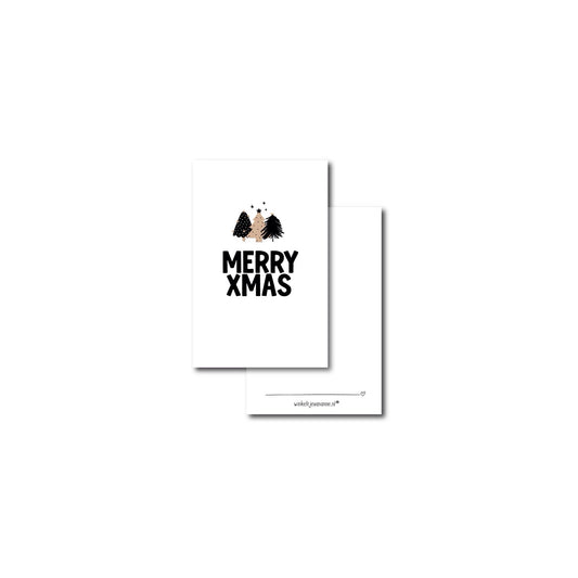 Cadeaukaartje - merry xmas - 5,5 x 9 cm